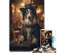 Puzzle Border Collie in The Pub pour Adultes, Format 500 PCS