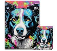 Puzzle Border Collie pour Adultes Puzzles de 1000 pièces pour Adultes Cadeau Parfait pour la Famille et Les Amis, Convient aux 14 Ans et Plus 26x38cm / 10,23x14,96 Pouces