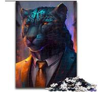 Puzzle Boss Black Leopard pour Adultes Puzzles de 1000 pièces pour Adultes Divertissement Relaxant, Cadeau de Noël Parfait et décoration d'intérieur Taille : 38x26cm