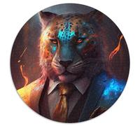 Puzzle Boss Leopard 1000 pièces, Puzzle Rond 1000 pièces pour Adultes, idéal pour la décoration intérieure, Les Anniversaires, Les fêtes et Les Cadeaux 67,5 x 67,5 cm