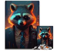 Puzzle Boss Raccoon 1000 pièces pour Adultes, Puzzle en Carton, décoration d'intérieur, Jeu de réflexion pour Adolescents et interactions familiales, 26x38cm/10,23x14,96 Pouces