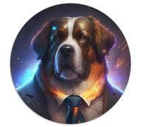 Puzzle Boss Saint Bernard 1000 pièces Puzzles pour Adultes Cadeau de Vacances idéal pour Noël, Halloween, Pâques, Nouvel an 67,5 x 67,5 cm
