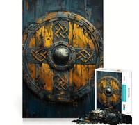 Puzzle Bouclier Viking 1000 Pièces Découpe Laser pour Un Assemblage Parfait Activité de Partage et de Concentration Amusante (38x26cm)