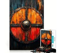 Puzzle Bouclier Viking 1000 Pièces Découpe Laser pour Un Assemblage Parfait Activité de Partage et de Concentration Amusante (38x26cm)