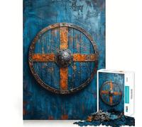 Puzzle Bouclier Viking 1000 pièces Jeu de Concentration mentale Découpe de précision Bords Lisses Jeu de Construction de Liens significatifs (38x26cm)