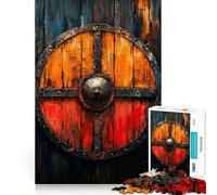 Puzzle Bouclier Viking pour Adultes 1000 Pièces Jeu de Mémoire Assemblage Solide et Sécurisé Jeu de Connexions Significatif (50x75cm)