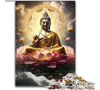 Puzzle Bouddha 1000 pièces en Bois, pour Les Anniversaires, Les fêtes et la décoration intérieure(50x75cm)