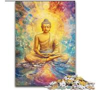 Puzzle Bouddha Arc-en-Ciel 1000 pièces pour Adultes et Adolescents, Jeu Stimulant et Familial avec Affiche et fiche de Questions-réponses Assorties (50x75cm)