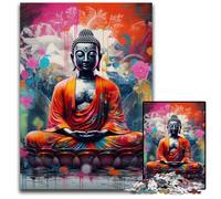 Puzzle Bouddha coloré 1000 pièces pour Adultes, Casse-tête Stimulant, Jeu pour Adultes, activité Interactive familiale 26x38cm / 10,23x14,96 Pouces