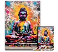 Puzzle Bouddha coloré 1000 pièces, Puzzle Difficile pour Adultes et Adolescents, soirée de Jeux en Famille, idée Cadeau stimulante pour Le Cerveau 50x75cm / 19,68x29,52 Pouces