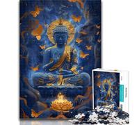 Puzzle Bouddha doré 1000 pièces pour Adolescents, 1000 pièces, pour Passer du Temps à la Maison, pour renforcer l'amour Entre Couples, 50x75cm