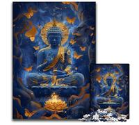 Puzzle Bouddha doré 1000 pièces pour Adultes, Puzzles en Bois, Jeux en Famille, décoration à Faire soi-même, 50x75cm/19,68x29,52 Pouces