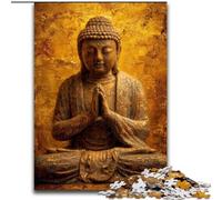 Puzzle Bouddha doré pour Adolescents, 1000 pièces, Jouets éducatifs et éducatifs, Jeux familiaux avec Affiche et fiche de Questions-réponses (50x75cm)