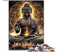 Puzzle Bouddha doré pour Adultes, 1000 pièces, Difficile, Jeux éducatifs, Anti-Stress, Cadeaux d'anniversaire Uniques (50x75cm)