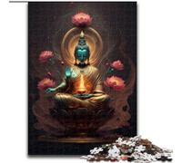 Puzzle Bouddha en Bois pour Adultes, 1 000 pièces, idéal pour Les Adolescents et Les familles Jeu de réflexion à Faire soi-même, 1 000 pièces(50x75cm)