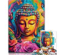 Puzzle Bouddha Fantastique pour Adolescents 1000 Pièces, Défi d'Intelligence Cérébrale, Jouets Addictifs pour la Décoration de la Maison (38x26cm)