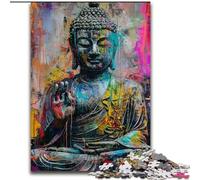 Puzzle Bouddha Graffiti 1000 pièces pour Adultes et Adolescents, Jouets éducatifs et éducatifs, Jeux en Famille avec Affiche et fiche de Questions-réponses 26x38cm