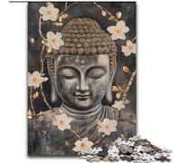 Puzzle Bouddha Noir et Blanc pour Adultes 1000 pièces, Anti-Stress, Vacances à la Maison, Passe-Temps, Amour Entre Couples 50x75cm