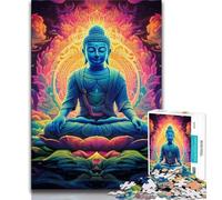 Puzzle Bouddha psychédélique 1000 pièces, Aide Le Cerveau à exercer des Jouets addictifs pour cultiver la Patience, Jeu de défi Unique 50x75cm