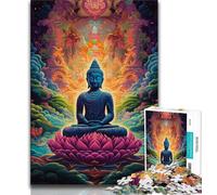 Puzzle Bouddha psychédélique 1000 pièces pour Adolescents, Jeux éducatifs, décoration d'intérieur, Convient pour la décoration de Bureau 38x26cm