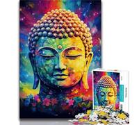 Puzzle Bouddha psychédélique 1000 pièces pour Adultes et Adolescents, Aide Le Cerveau à exercer des Jouets addictifs pour cultiver la Patience, Excellent Cadeau (50x75cm)