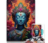 Puzzle Bouddha psychédélique 1000 pièces pour Adultes et Adolescents, Jouet éducatif et éducatif, idéal comme Cadeau pour Toute la Famille (50x75cm)