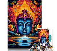 Puzzle Bouddha psychédélique 1000 pièces pour Adultes et Adolescents, pour Tuer Le Temps en Vacances, Chaque pièce est Unique - Jeu Familial Stimulant et Amusant 50x75cm