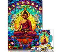 Puzzle Bouddha psychédélique pour Adolescents, 1 000 pièces, Jouet éducatif et décompressant, Cadeau du Père Noël Secret, 50x75cm