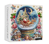 Puzzle boule de cristal de Noël de 1 000 pièces, puzzle de Noël stimulant pour adultes et débutants, village de neige du Père Noël, jeux d'activités familiales pour décoration d'intérieur