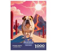 Puzzle Bouledogue Anglais 1000 Pièces pour Adultes Et Enfants, Défi Cérébral Et Jeu Complexe, Puzzles Désert Brûlant, Home Decor, Cadeau Enfant 70x50cm/1000pcs