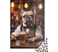 Puzzle Bouledogue Français 1000 Pièces Puzzle Adulte Puzzles pour Adolescents Cadeaux Jeu Éducatif Défi Jouet 1000pcs (75x50cm)