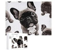 Puzzle bouledogue français de 500 pièces pour adultes - Puzzle stimulant pour entraînement cognitif - Puzzle de forme unique - Cadeau relaxant - Décoration murale d'intérieur