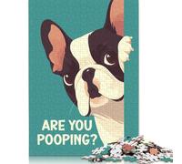 Puzzle Bouledogue Français Drôle pour Adultes 1000 Pièces Puzzles en Bois Puzzles pour Adultes Jeu Éducatif Défi Jouet 1000pcs (75x50cm)