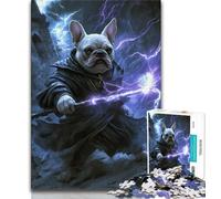 Puzzle Bouledogue français Magique pour Adolescents 1 000 pièces Jouets éducatifs pour Adultes Jeux familiaux renforce l'amour Entre Couples 26x38cm