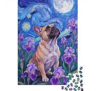 Puzzle Bouledogue français Qui Compte 1000 Pièces pour Adultes,Ciel étoilé Un Jeu De Dexérité Très Difficile Puzzle en Bois Jeu ÉduChatif avec des Défis Un Jeu Cadeau Original 1000pcs (75x50cm)