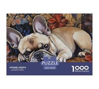 Puzzle Bouledogue français Qui Compte 1000 Pièces pour Adultes,Fleurs and Plants Un Jeu De Dexérité Très Difficile Puzzle Jeu Éducatif Aux Défis l'art De La Décoration Moderne 70x50cm/1000pcs