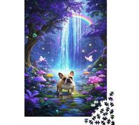 Puzzle Bouledogue français Qui Compte 1000 Pièces pour Adultes,Forêt Fantastique Un Jeu De Dexérité Très Difficile Puzzle en Bois Jeu ÉduChatif Et Stimulant Un Jeu Cadeau Original 1000pcs (75x50cm)