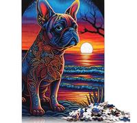 Puzzle Bouledogue Français Style 2 pour Adultes et Adolescents 1000 Pièces Puzzle en Bois Puzzles pour Adultes Activité Familiale Puzzles 1000pcs (75x50cm)