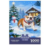 Puzzle Bouledogue Qui Compte 1000 Pièces pour Adultes,Sapin de Noël Un Jeu De Dexérité Très Difficile Puzzle ÉduChatif avec des Défis 38x26cm/1000pcs