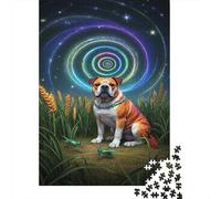 Puzzle Bouledogue Qui Compte 1000 Pièces pour Adultes,Scène Pastorale Un Jeu De Dexérité Très Difficile Puzzle en Bois Jeu ÉduChatif avec des Défis Un Jeu Cadeau Original 1000pcs (75x50cm)