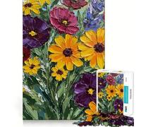 Puzzle Bouquet de Fleurs Vibrantes 1000 Pièces Jeu de Mémoire Bords Lisses Emboîtement Parfait Une activité ludique pour occuper Les Heures Creuses (50x75cm)