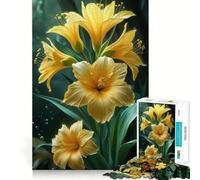 Puzzle Bouquet de Lys Jaunes 1000 Pièces Jeu de Mémoire Découpe Laser Qualité Premium Activité Absorbante pour des Soirées Calmes (38x52cm)