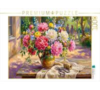 Puzzle · Bouquet Estival composé de pivoines, de renoncules et de | delphiniums · Un somptueux bouquet estival composé de pivoines… · 1000 pièces · Format assemblé 64 × 48 cm · CALVENDO Puzzle