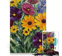 Puzzle Bouquet Floral Vibrant pour Adolescents 1000 Pièces Stimule l'esprit Amusant Découpe Nette Pièces Robustes Activité de Réunion Chaleureuse (38x52cm)