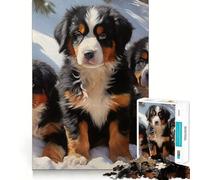 Puzzle Bouvier bernois de 1000 pièces Automne Art de coupe Exact Jouet cognitif Éducatif Calme Temps de jeu Cadeau d'anniversaire (50 x 75 cm)