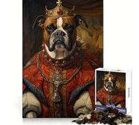 Puzzle Boxer Dog The King pour Adolescents, 1000 pièces, Stimulation mentale, Relaxation Facile, Bords réguliers, Cadeau attentionné (38x26cm)