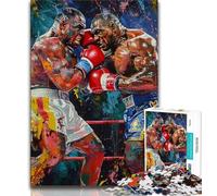 Puzzle Boxer pour Adolescents, 1 000 pièces, Anti-Stress, pour Passer Le Temps à la Maison, avec Affiche et fiche de Questions-réponses Assorties, 50x75cm