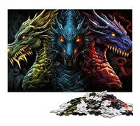 Puzzle Brave Dragon 1000 pièces, Puzzle Impossible pour Adultes, Casse-tête Stimulant pour Adolescents, Jeu interactif Amusant en Famille 26x38cm / 10,23x14,96 Pouces