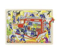 Goki Puzzle en bois GK-57527 48 pièces Thème pompiers 30 x 40 cm