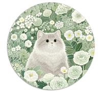 Puzzle British Shorthair 1000 Pièces pour Adultes Enfants Jeu ÉduChatif Puzzle British Shorthair Fleurs Vertes Cadeau Enfant Home Decor 1000pcs (67.5x67.5cm)